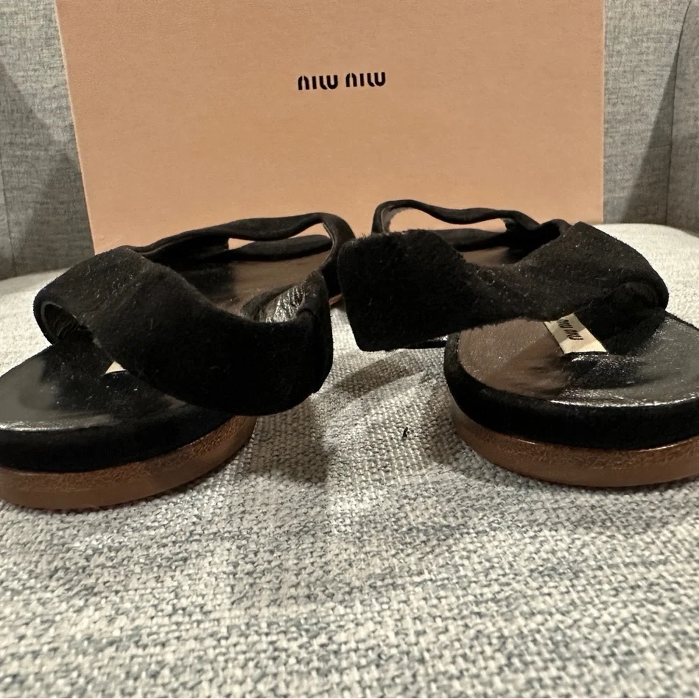 Miu Miu Sling Back Flats in Black
